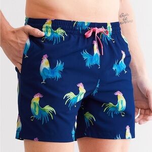 Men's Blue Chubbies Rooster Print Swim Shorts